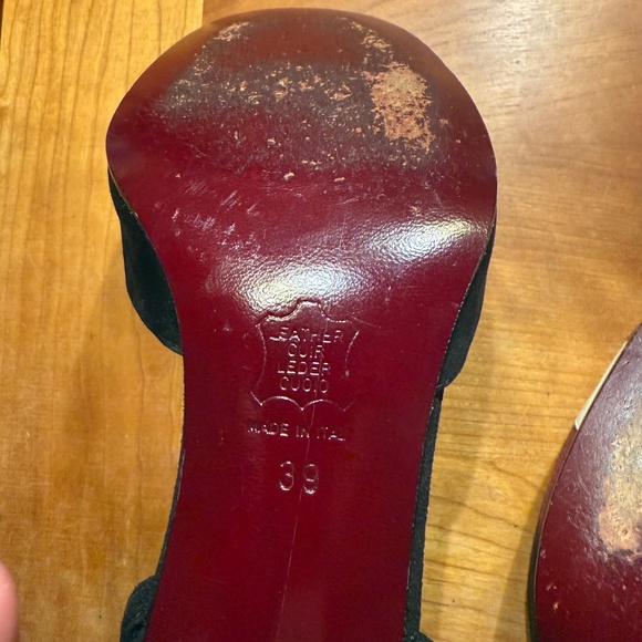 Emilio Pucci Italian Suede Colorblock Block Heel Slingbacks Size 39 - Picture 7 of 9